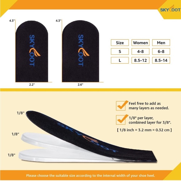 Adjustable Orthopedic Heel Lift Inserts for Heel Pain and Leg Length Discrepancy - Picture 1 of 6